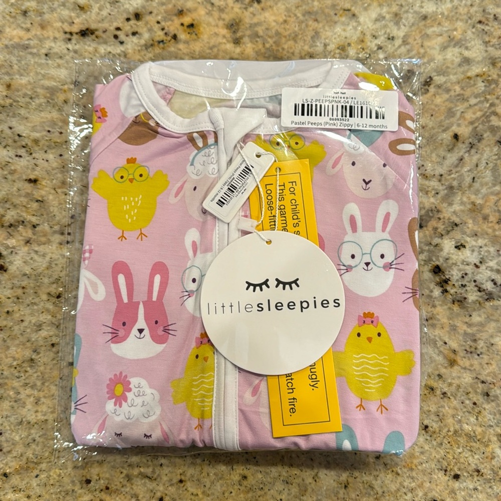 Pink Pastel Parade Zippy 6-12 months Little Sleepies NIB